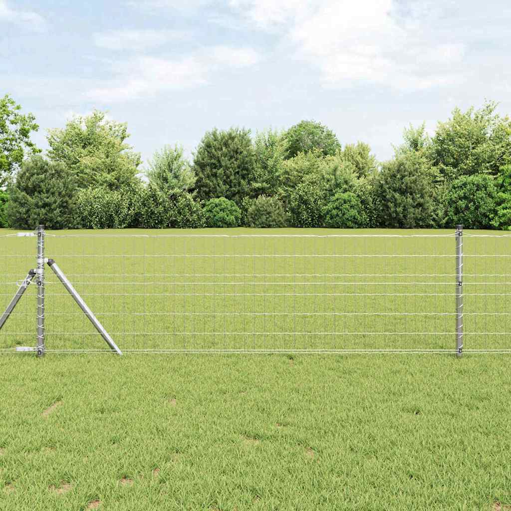 Euro Fence with 13 Posts 0.8x25 m Galvanised Steel