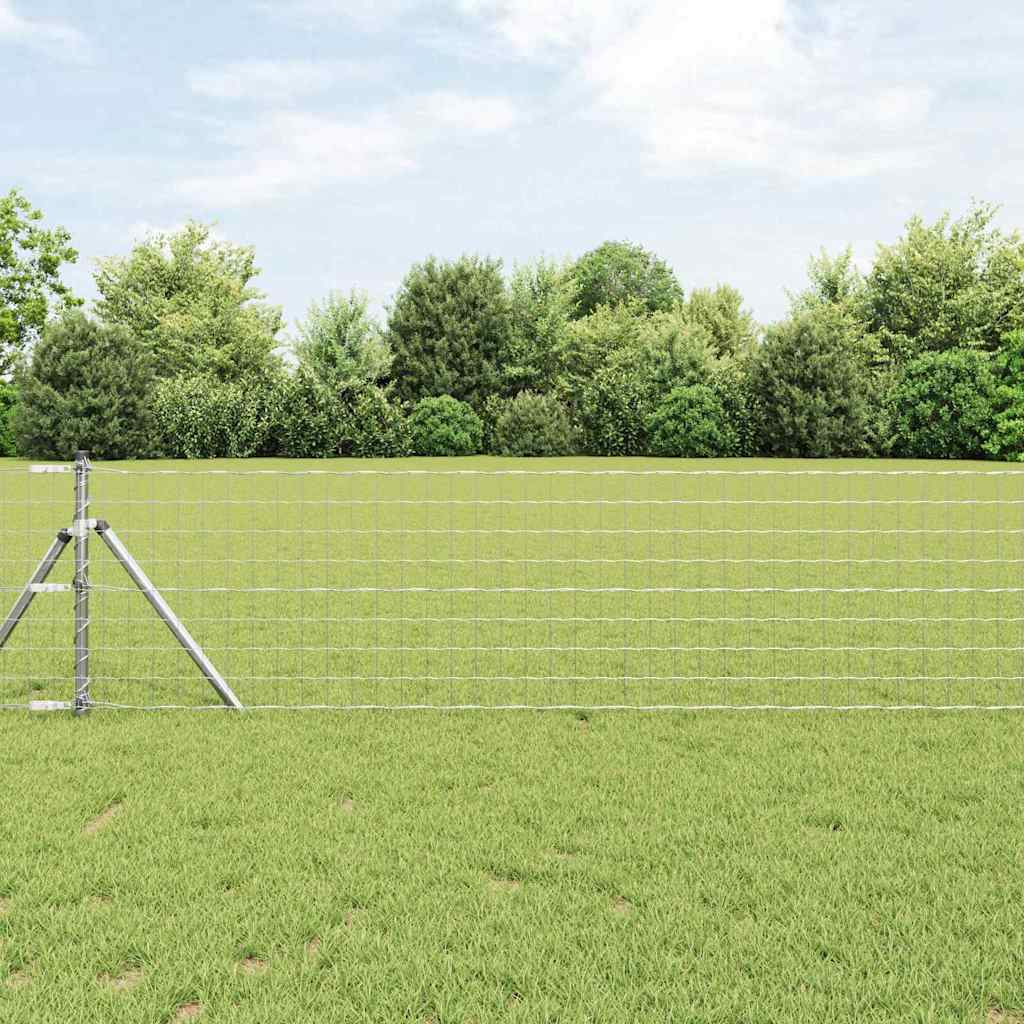 Euro Fence with 13 Posts 0.6x50 m Galvanised Steel