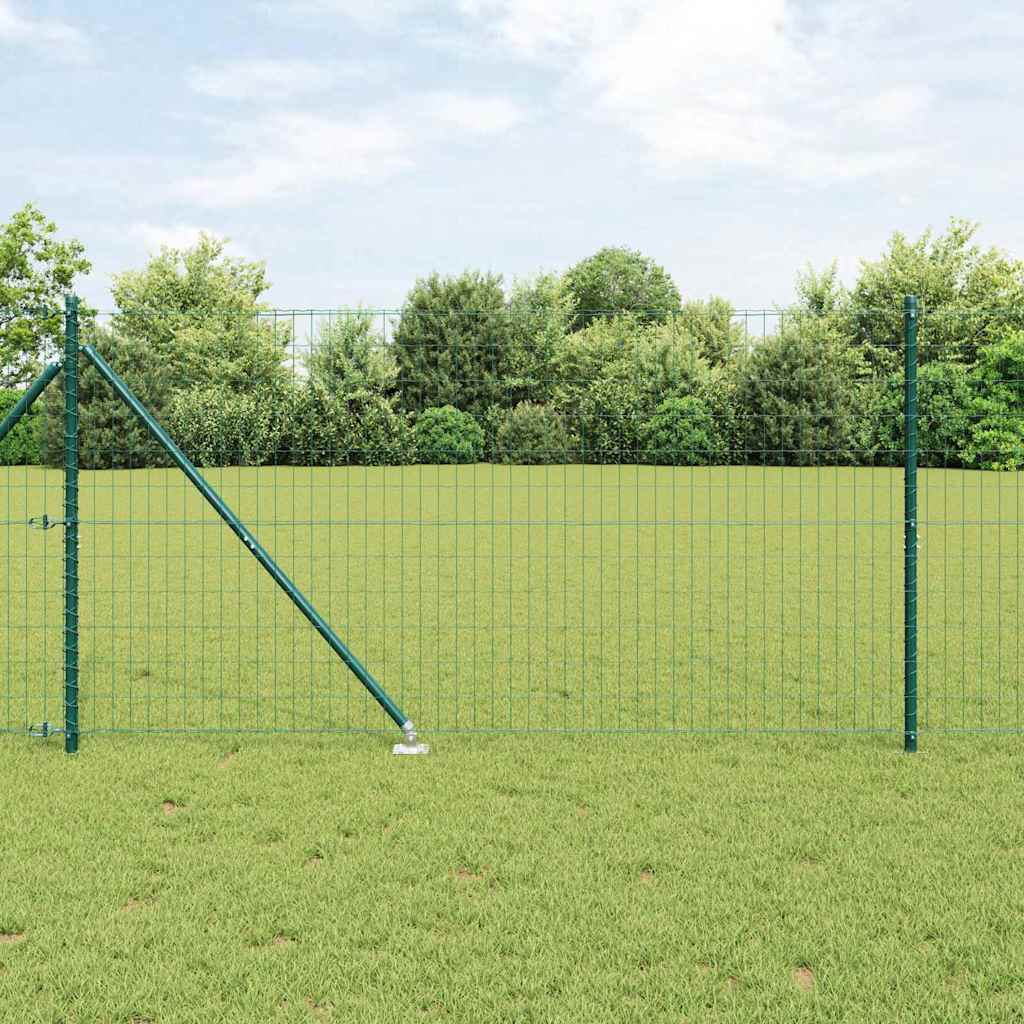 Euro Fence with 7 Spike Posts 1.4x10 m Galvanised Steel Green