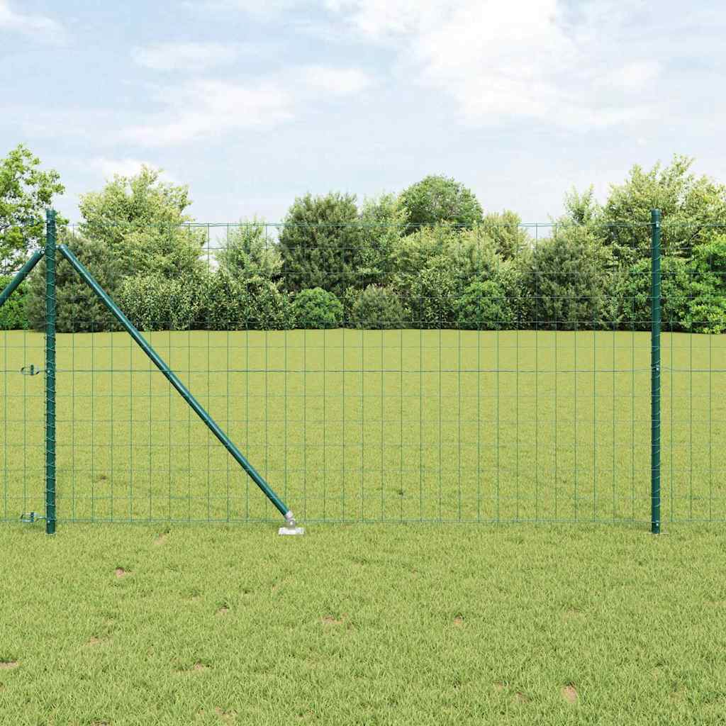 Euro Fence with 13 Spike Posts 1x25 m Galvanised Steel Green
