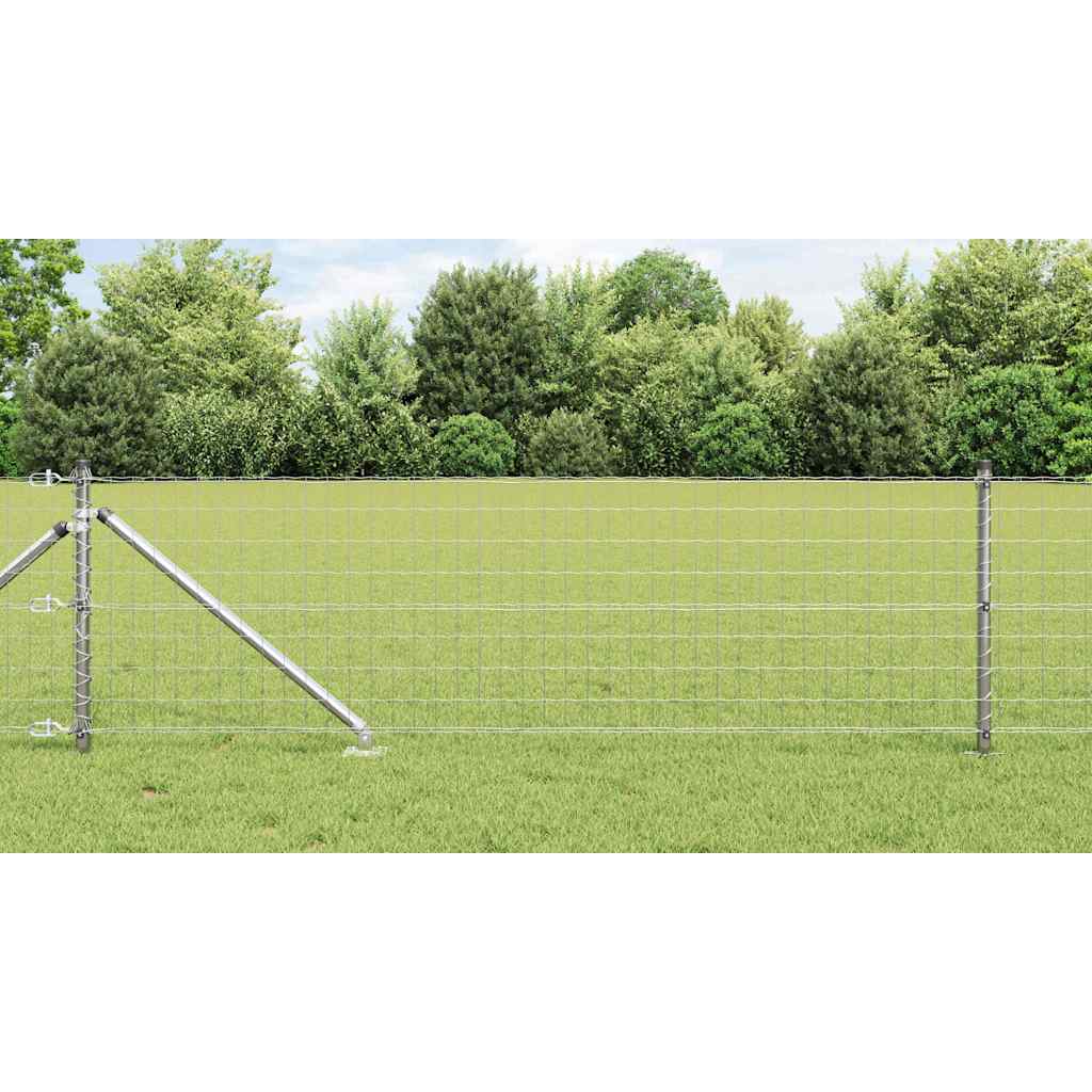 Euro Fence with 7 Spike Posts 0.6x10 m Galvanised Steel