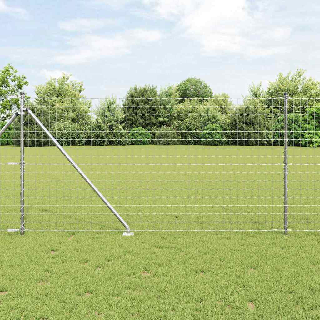 Euro Fence with 7 Spike Posts 1.2x10 m Galvanised Steel