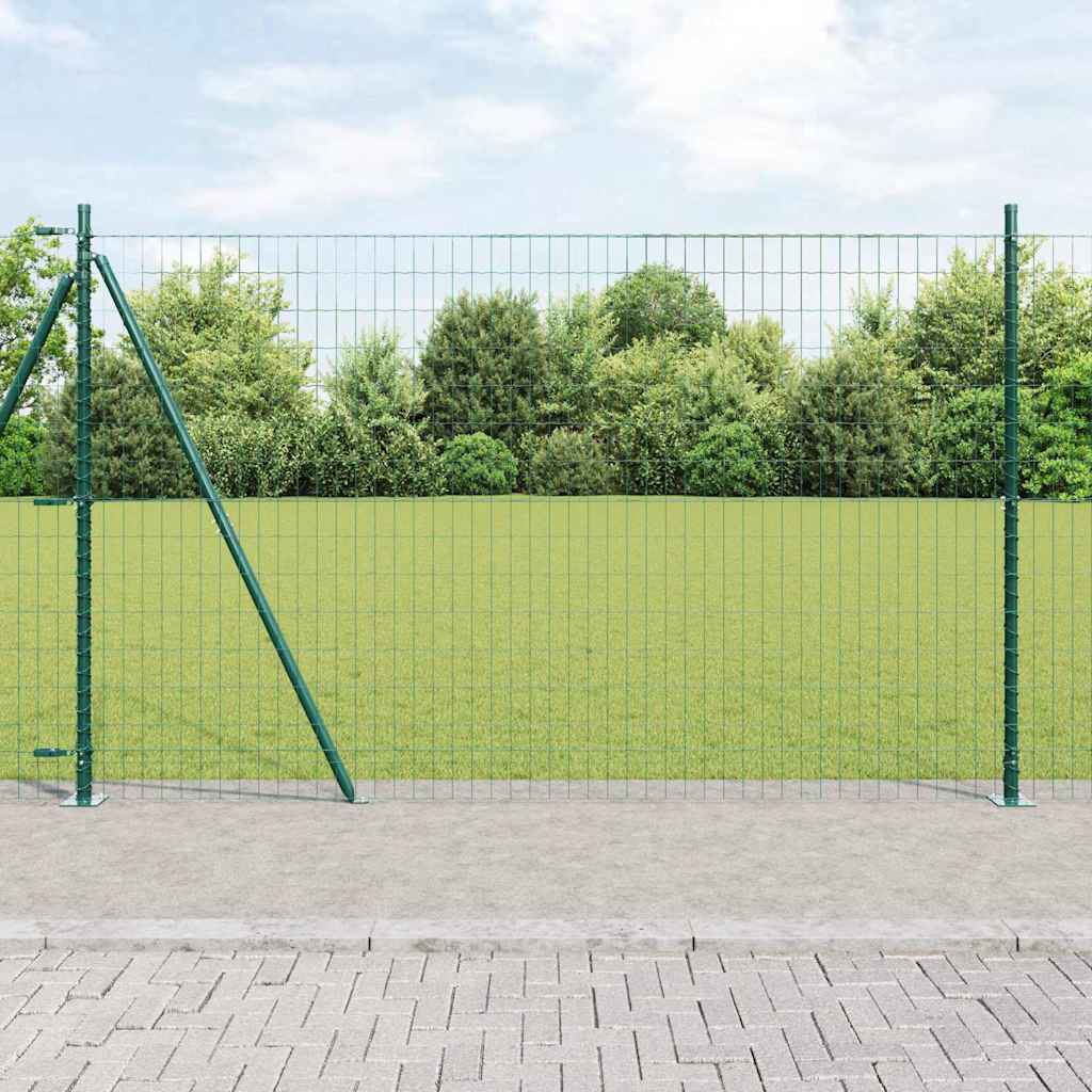 Euro Fence with 13 Flanged Posts 1.2x25 m Galvanised Steel