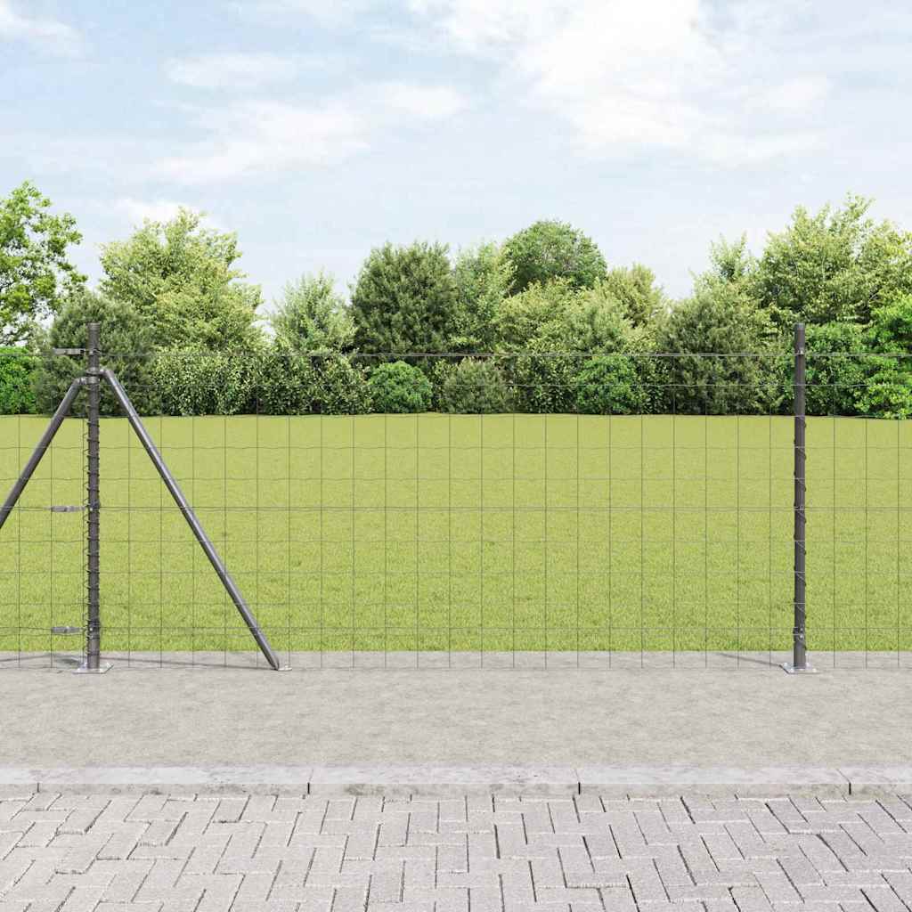 Euro Fence Set of 2 Grey Metal Large Durable Euro Fence