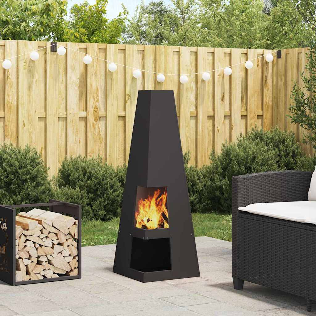 ENICOVE Fire Pit 35x35x100 cm Steel - Black