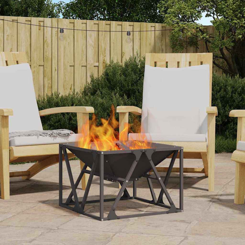 ENICOVE Fire Pit 50x50x35 cm Steel - Black