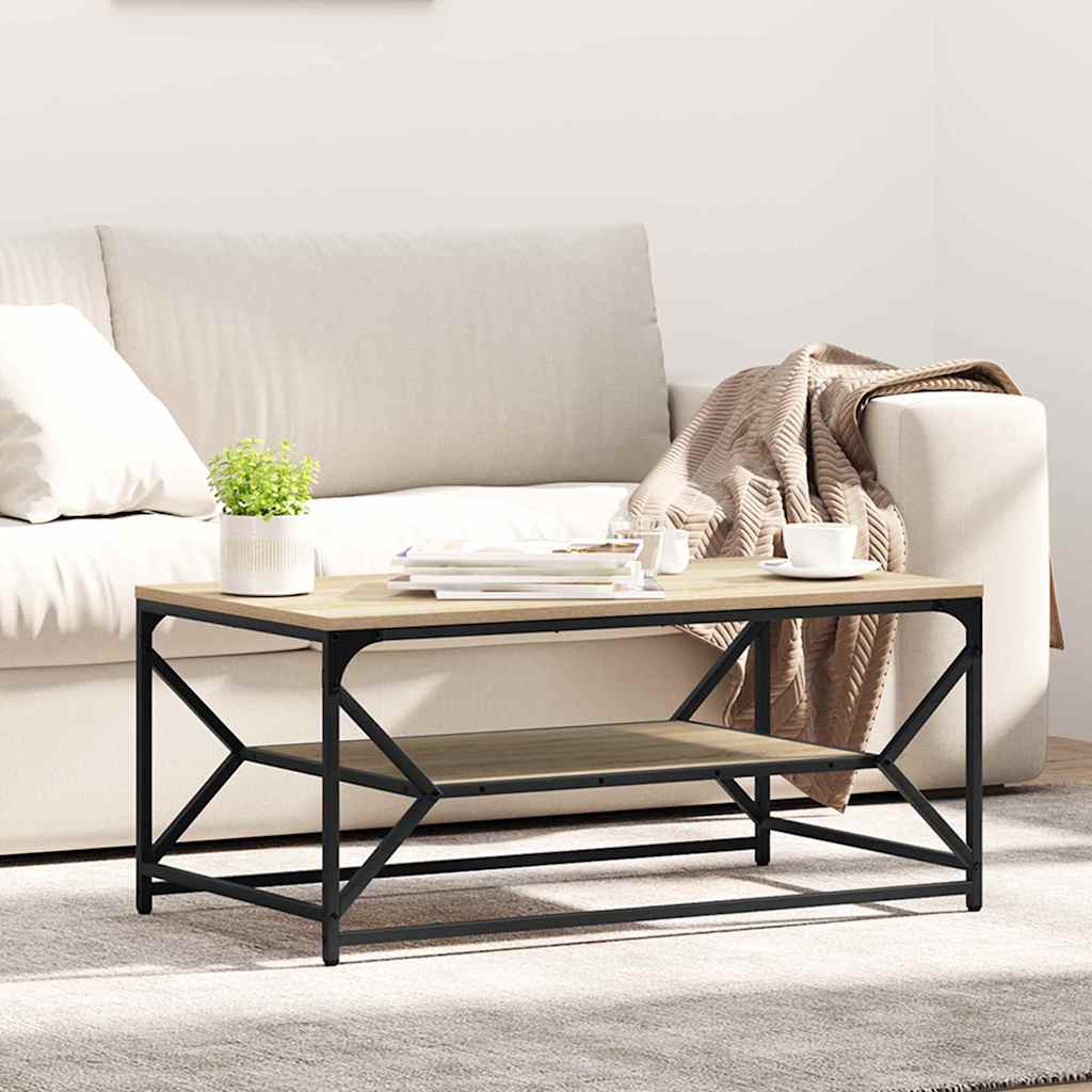 Coffee Table with Shelf Sonoma Oak 90x50x40 cm Engineered Wood