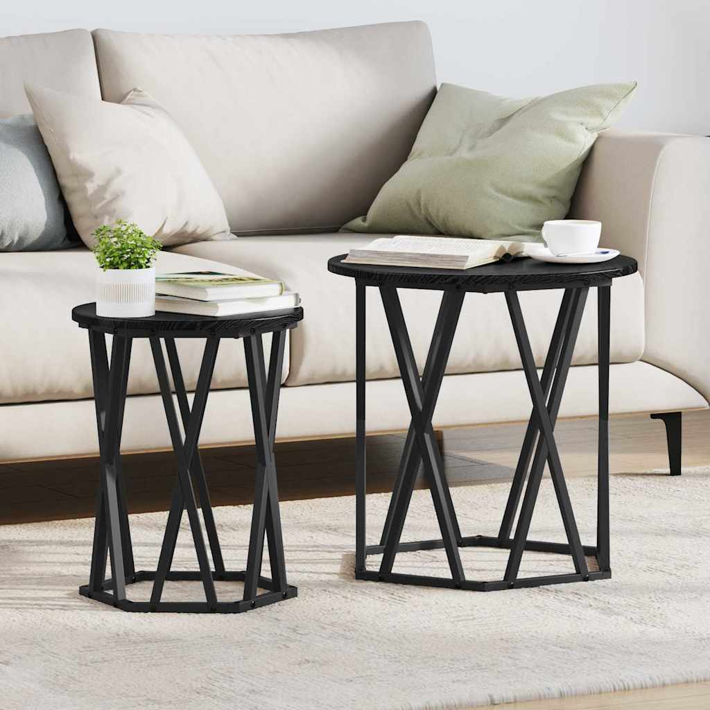 Black oak Wood and Metal Medium Durable Coffee Table