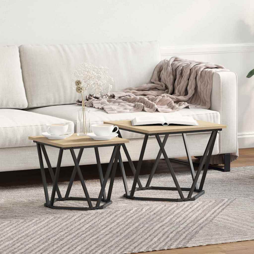 Side Tables 2 pcs Sonoma Oak Engineered Wood