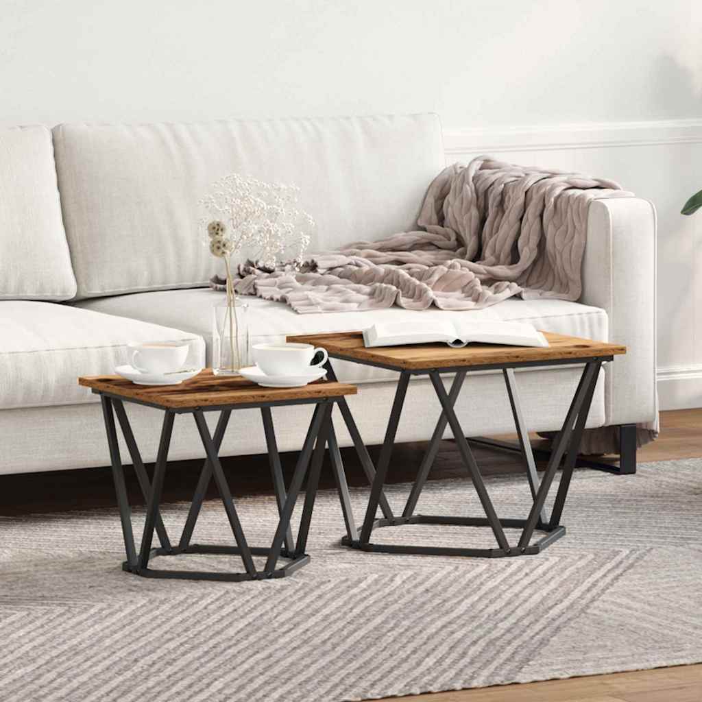 Side Tables 2 pcs Old Wood Engineered Wood