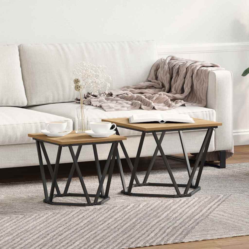 Side Tables 2 pcs Artisan Oak Engineered Wood