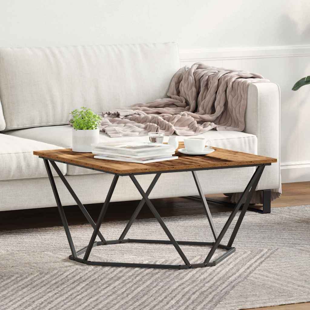 Coffee Table Old Wood 80x80x45 cm Engineered Wood
