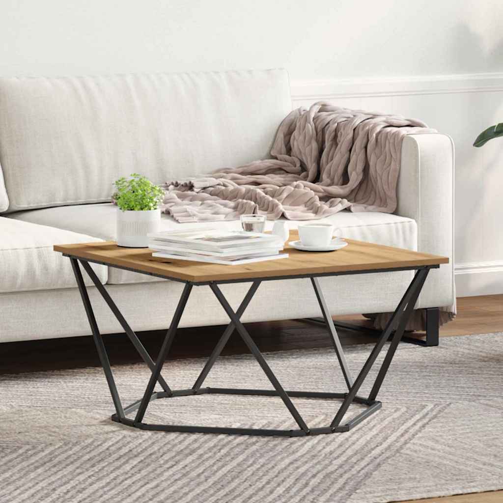 Coffee Table Artisan Oak 80x80x45 cm Engineered Wood