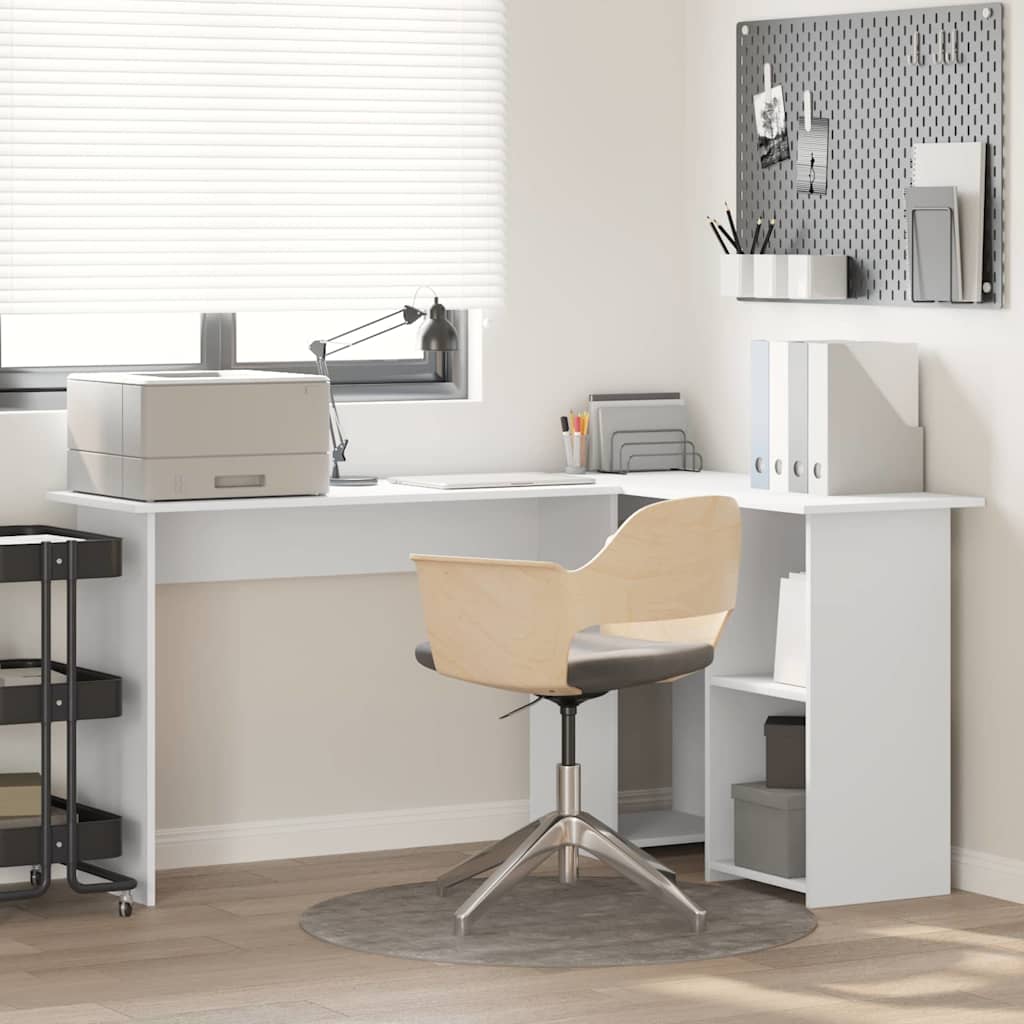 White Computer Desk White Engineered wood Medium Computer Desk