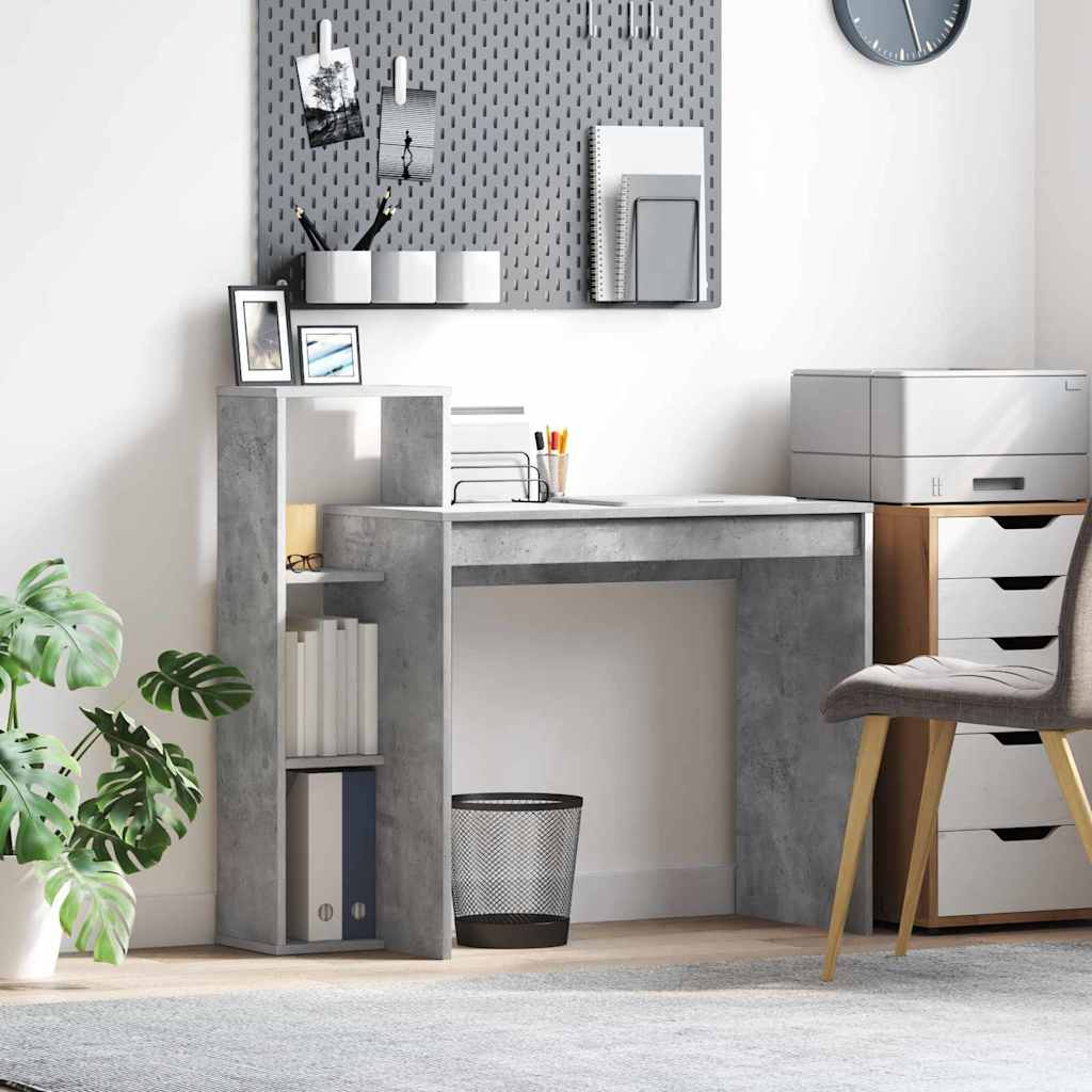 Writing Desk Concrete grey Concrete-effect laminate, engineered wood