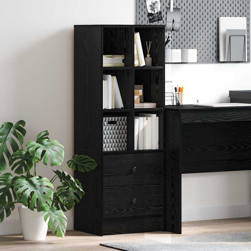 Black Oak Shelving Unit Black oak Engineered wood Large