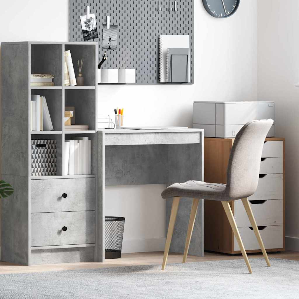 Computer Desk Concrete grey Particle board with concrete-like finish