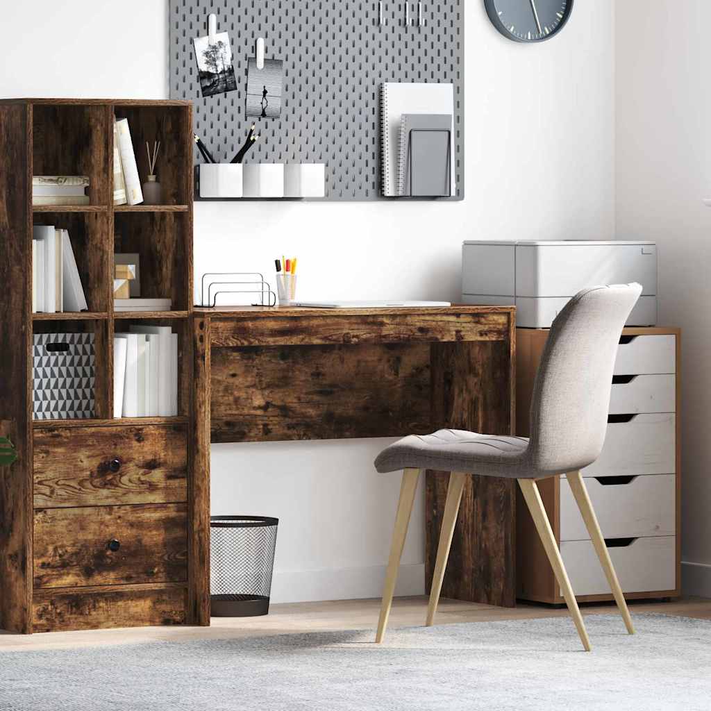 Writing Desk Smoked Oak Engineered Wood 90 x 40 x 76 cm