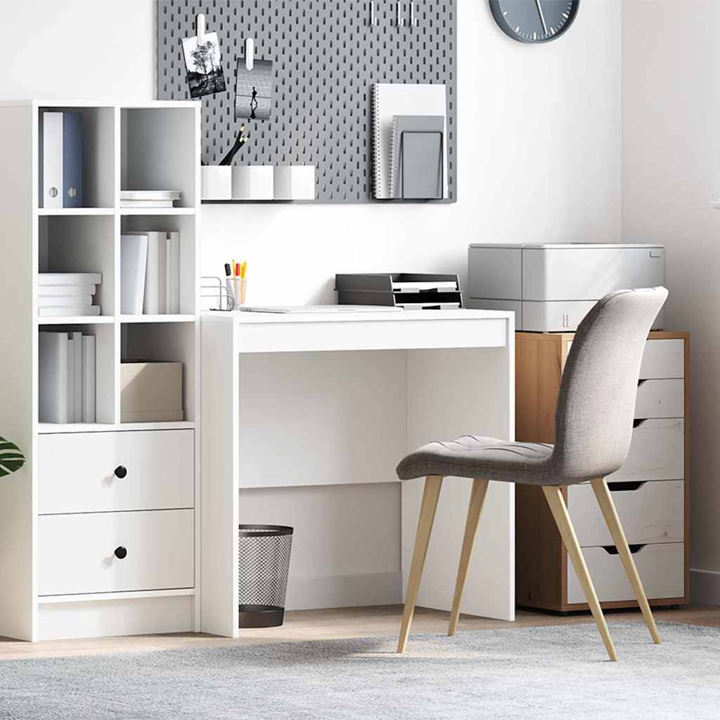 Desk White 80x50x76 cm Engineered wood