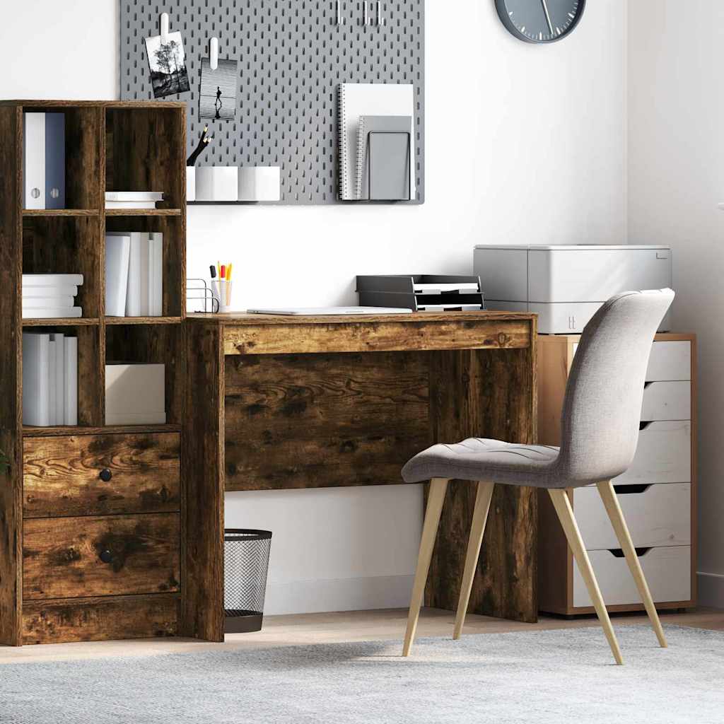 Computer Desk Smoked Oak Engineered Wood 90 x 50 x 76 cm
