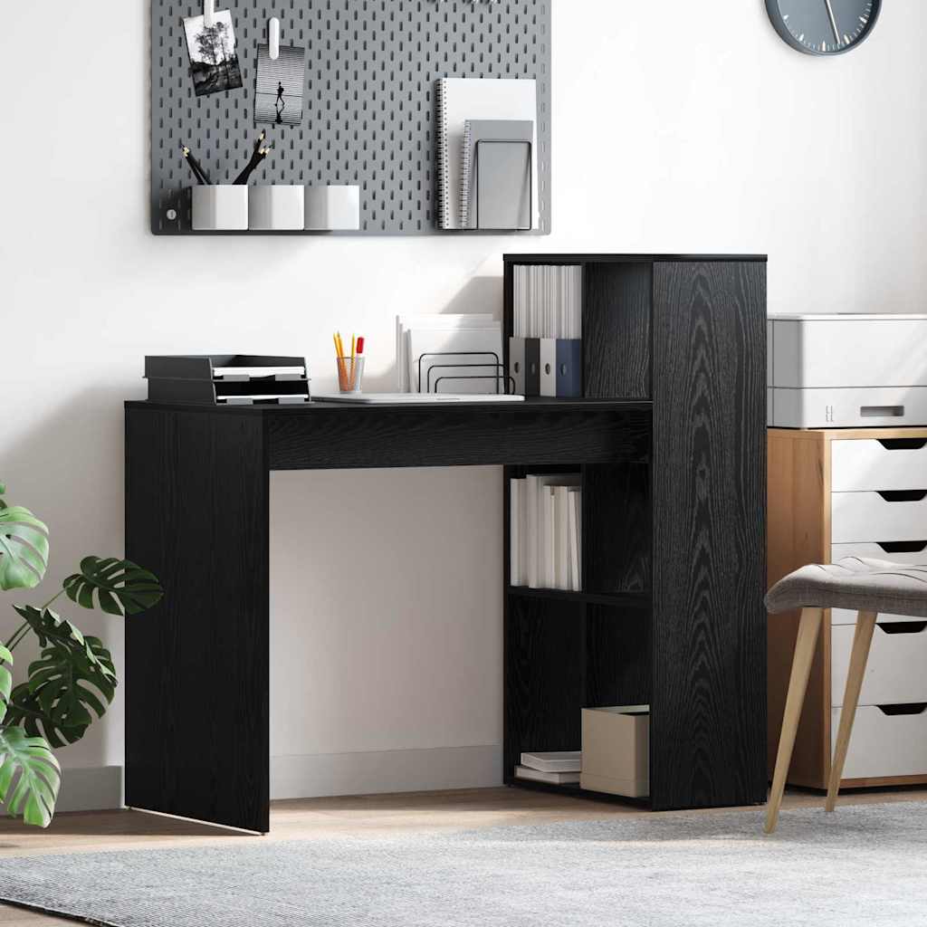 Writing Desk Black oak Particle board Small Storage
