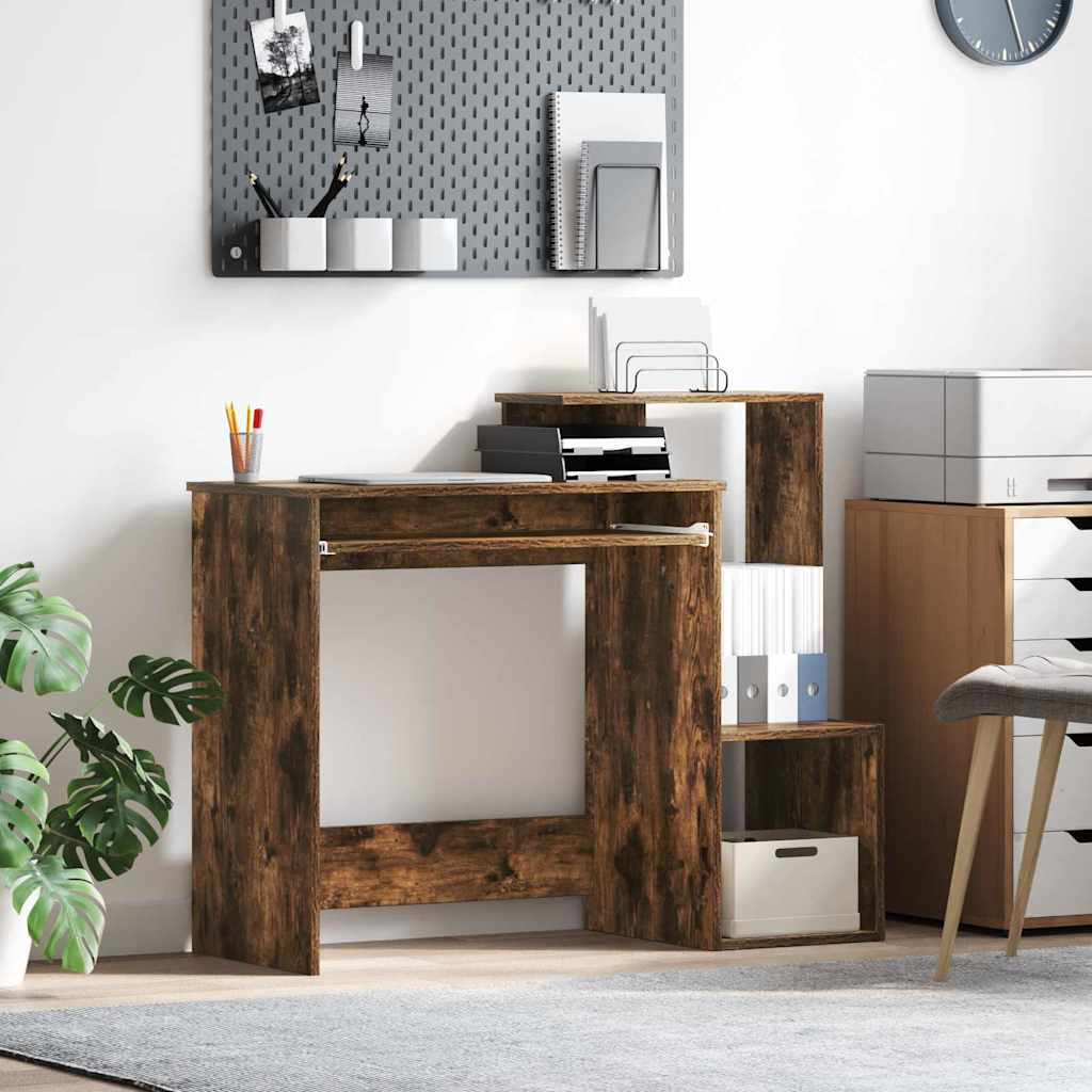 Smoked Oak Computer Desk Smoked oak Engineered wood Standard