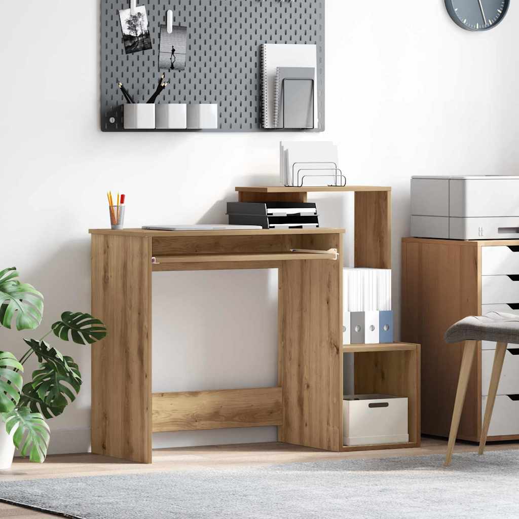 Oak Computer Desk Artisan Oak Particle board Medium Storage