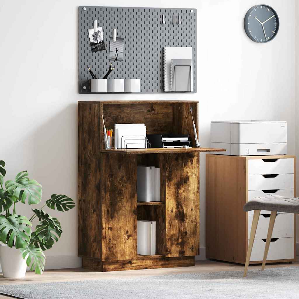Smoked Oak Writing Desk Smoked oak Engineered wood Standard