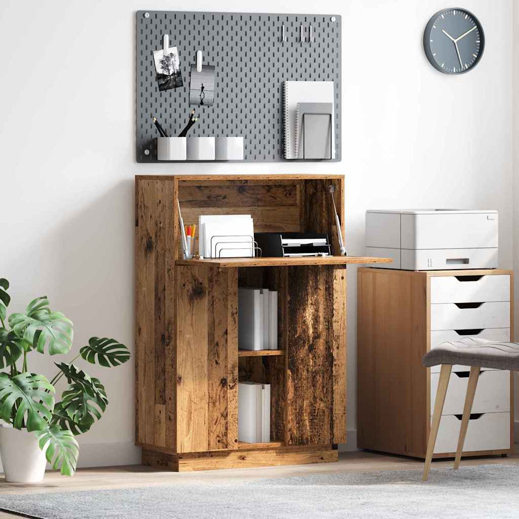 Brown Writing Desk Old wood Engineered wood Medium