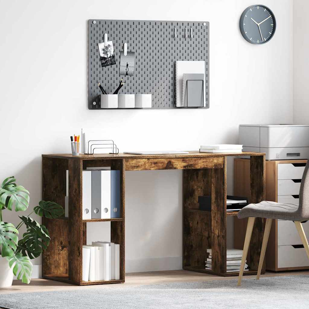 Brown Writing Desk Smoked oak Solid wood Medium Writing Desk
