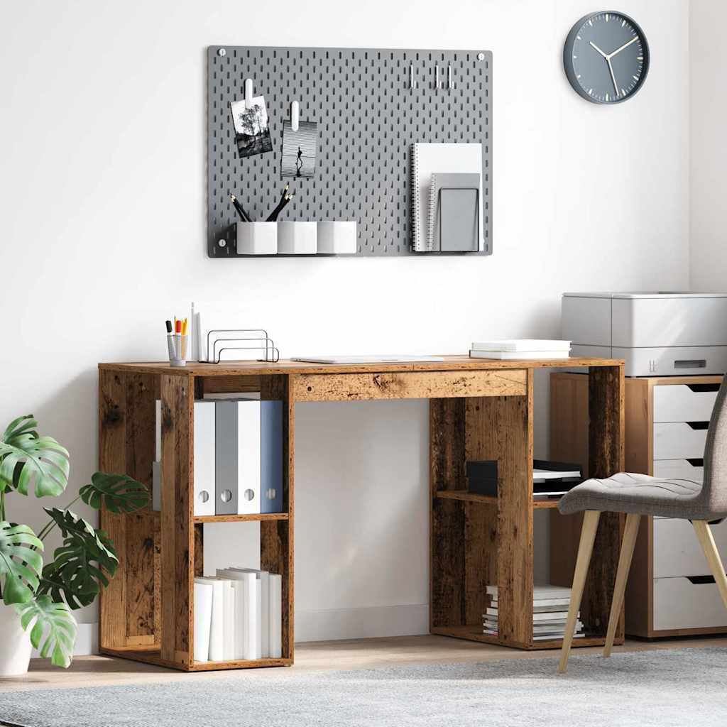 Brown Writing Desk Old Wood Solid Reclaimed Wood Standard