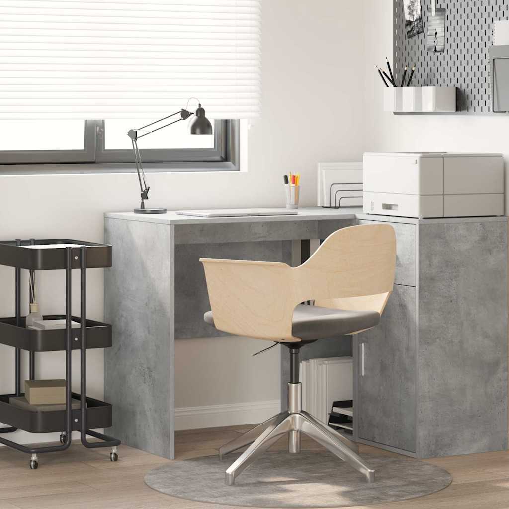 Writing Desk Concrete grey Wood composite Compact Storage