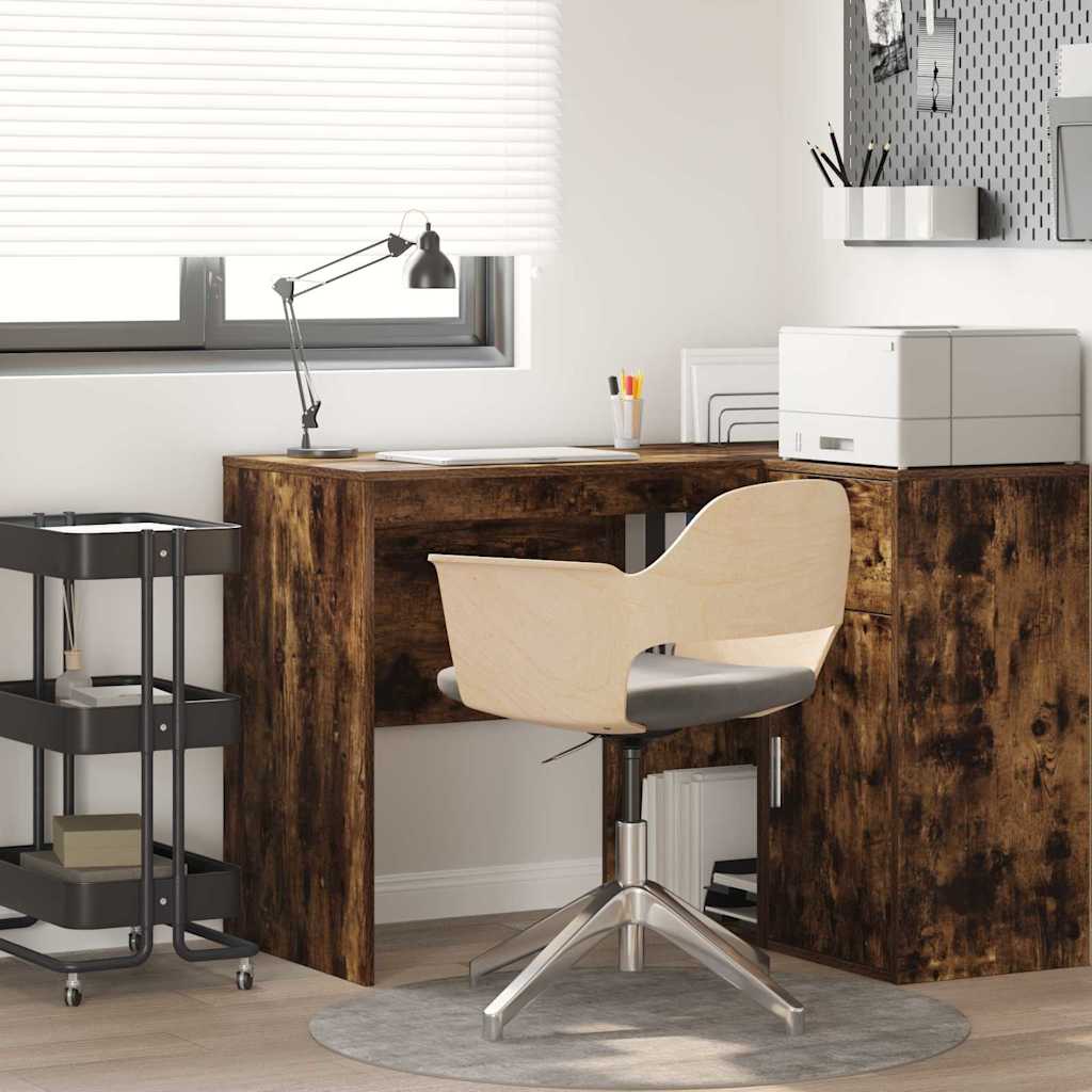 Writing Desk Smoked Oak Engineered wood Medium Writing Desk