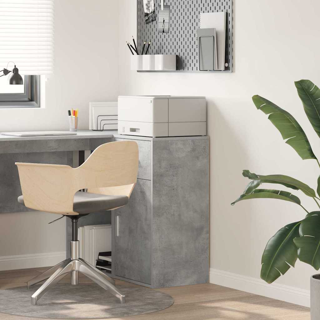 Grey Storage Cabinet Concrete Grey Engineered wood, Concrete veneer