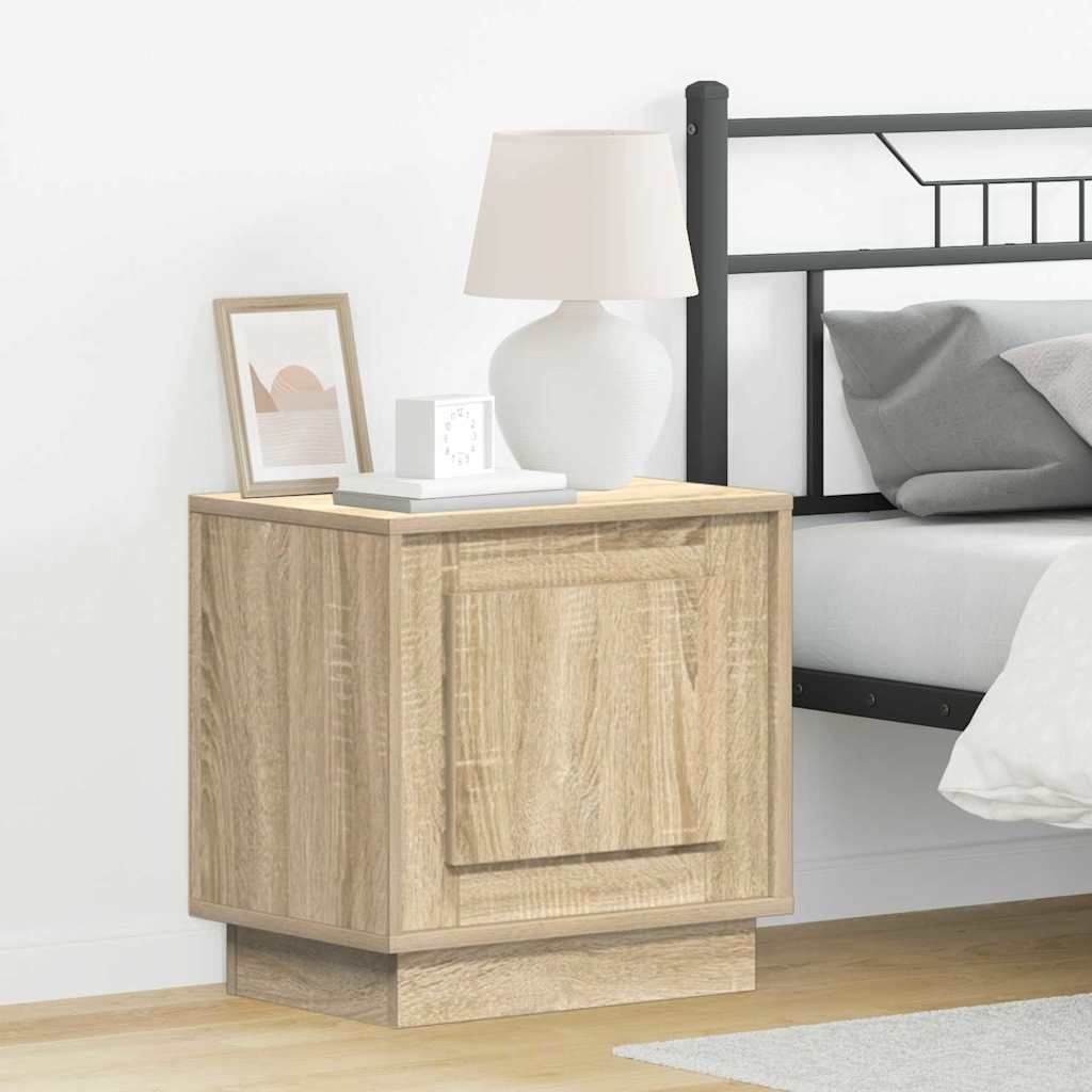 Bedside Cabinet with LED Lights Sonoma Oak 44x34,5x45 cm
