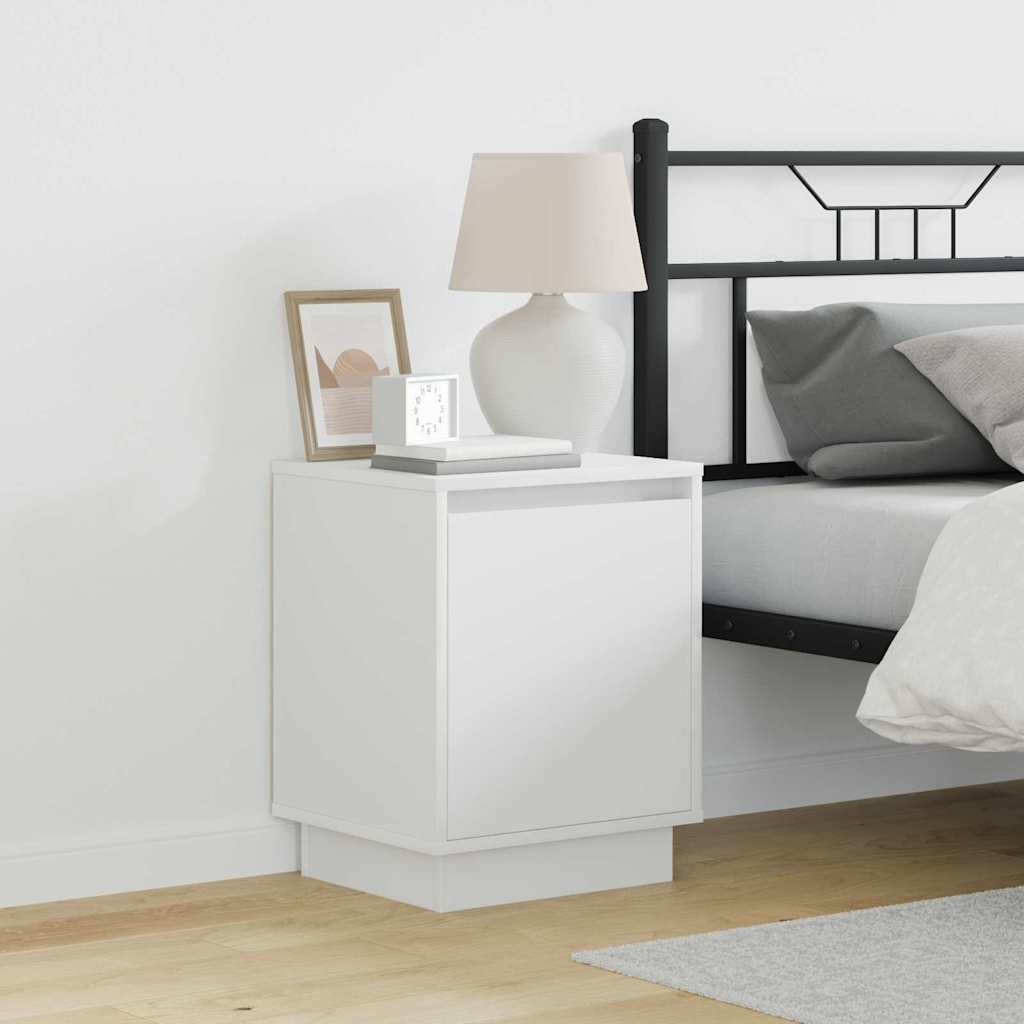 Bedside Cabinets with LED Lights 2 pcs White 39x34,5x50 cm