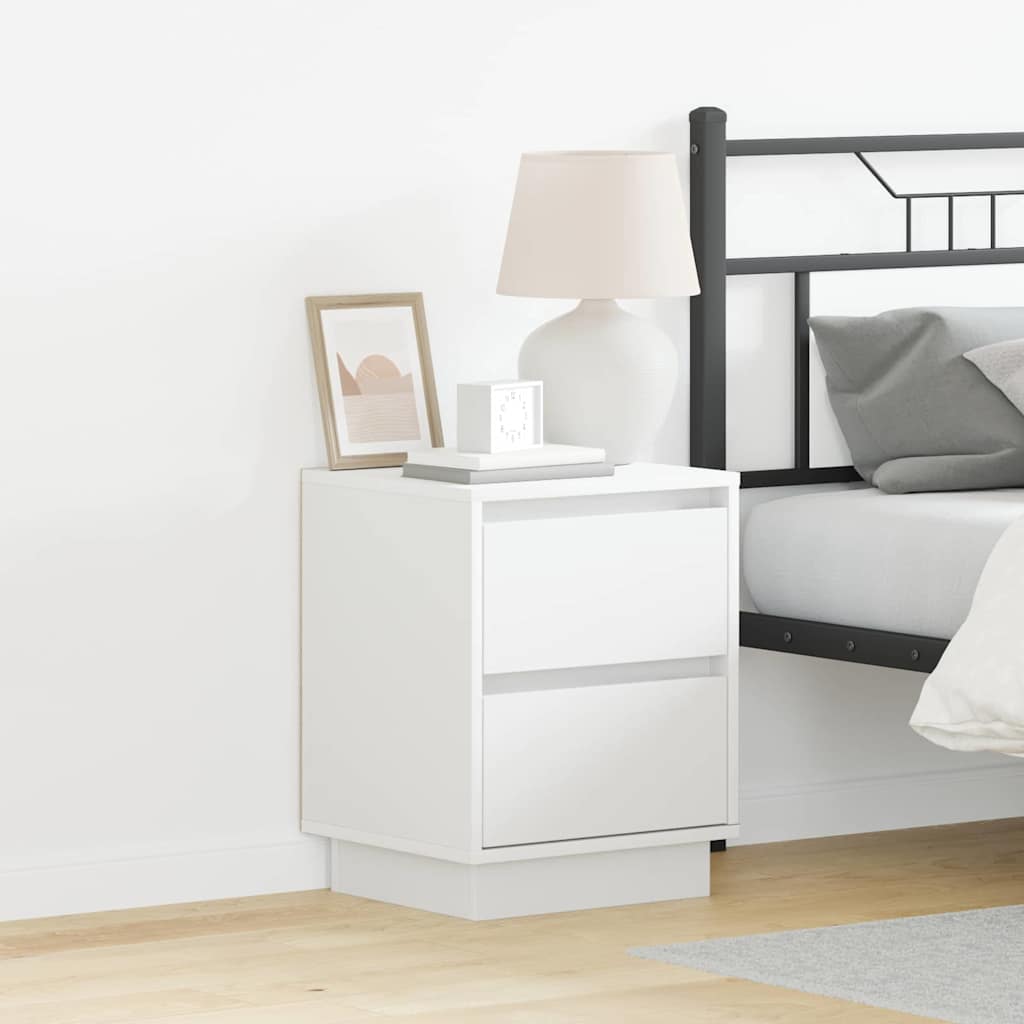 Bedside Cabinets with LED Lights 2 pcs White 39x34.5x50 cm