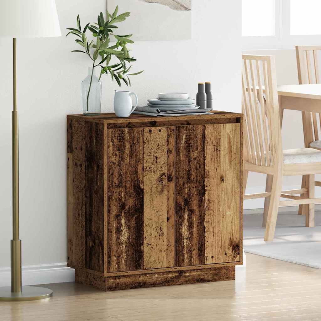 Sideboard with LED in Old Wood - 71x34.5x75 cm Engineered Wood