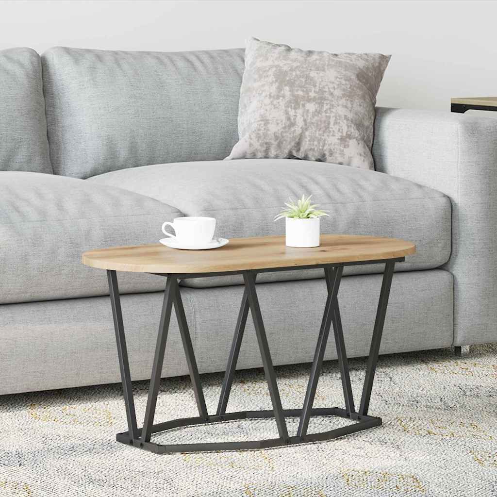 Coffee Table Artisan Oak 80x40x40.5 cm Made of Engineered Wood and Metal