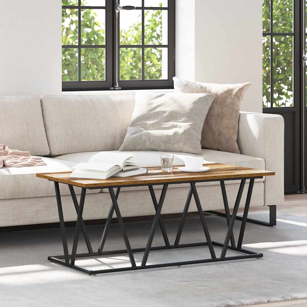 Coffee Table Old Wood 100x50x40 cm Engineered Wood and Metal
