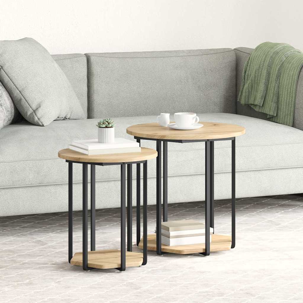 End Tables Artisan oak Engineered wood, Metal Medium Coffee Table