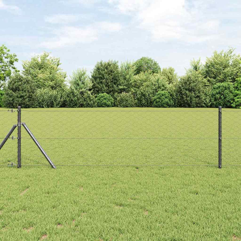 Hexagon Fence Grey 0.6x10 m Steel