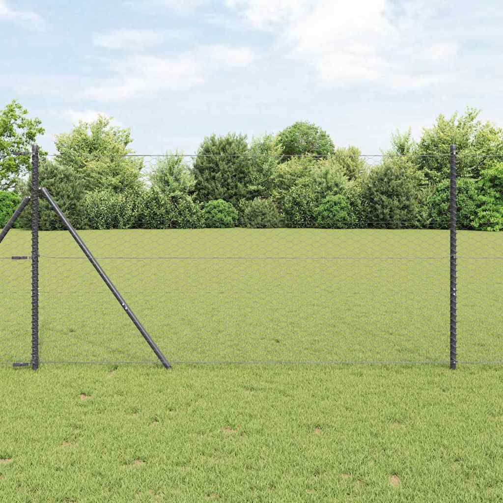 Hexagon Fence Grey 1x10 m Steel