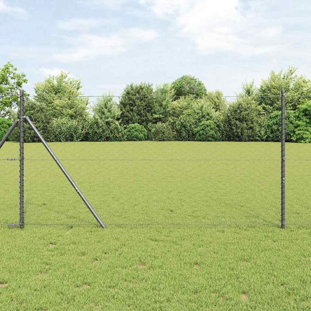 Hexagon Fence Grey 1.4x25 m Steel