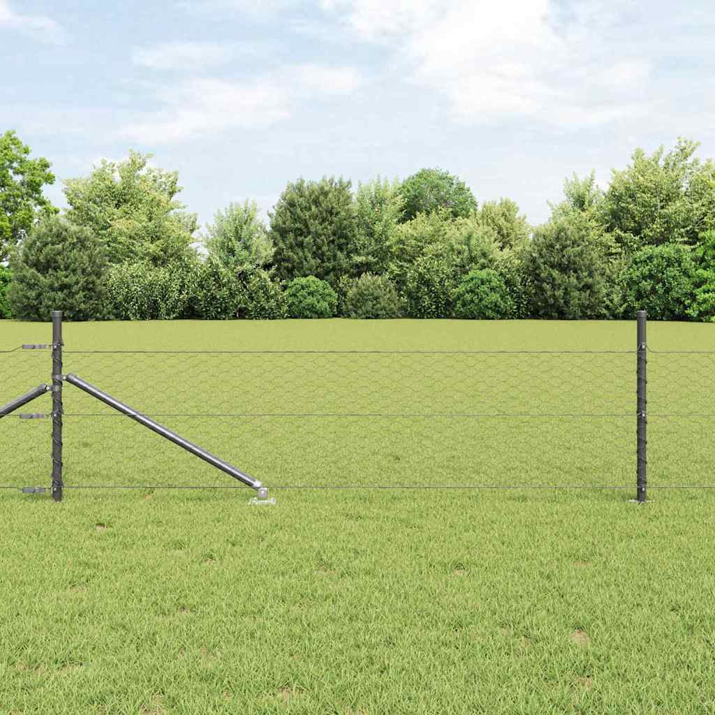 Hexagon Fence Grey 0.5x50 m Steel