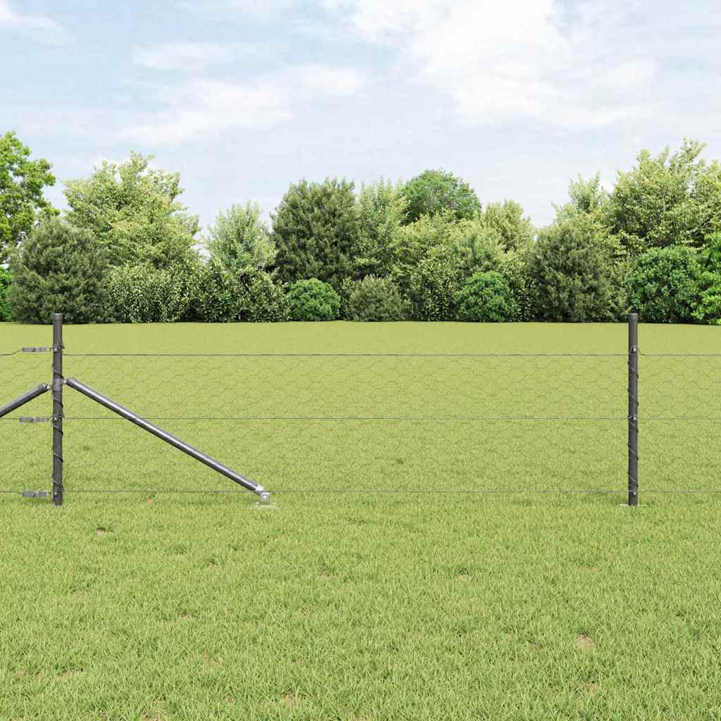Hexagon Fence Grey 0.5x50 m Steel
