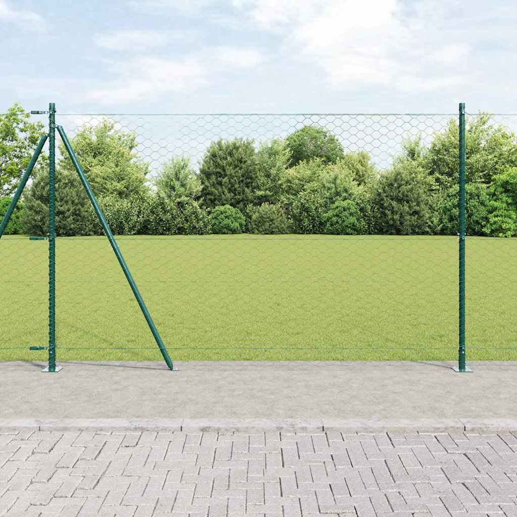 Hexagon Fence Green 1,6x25 m Steel