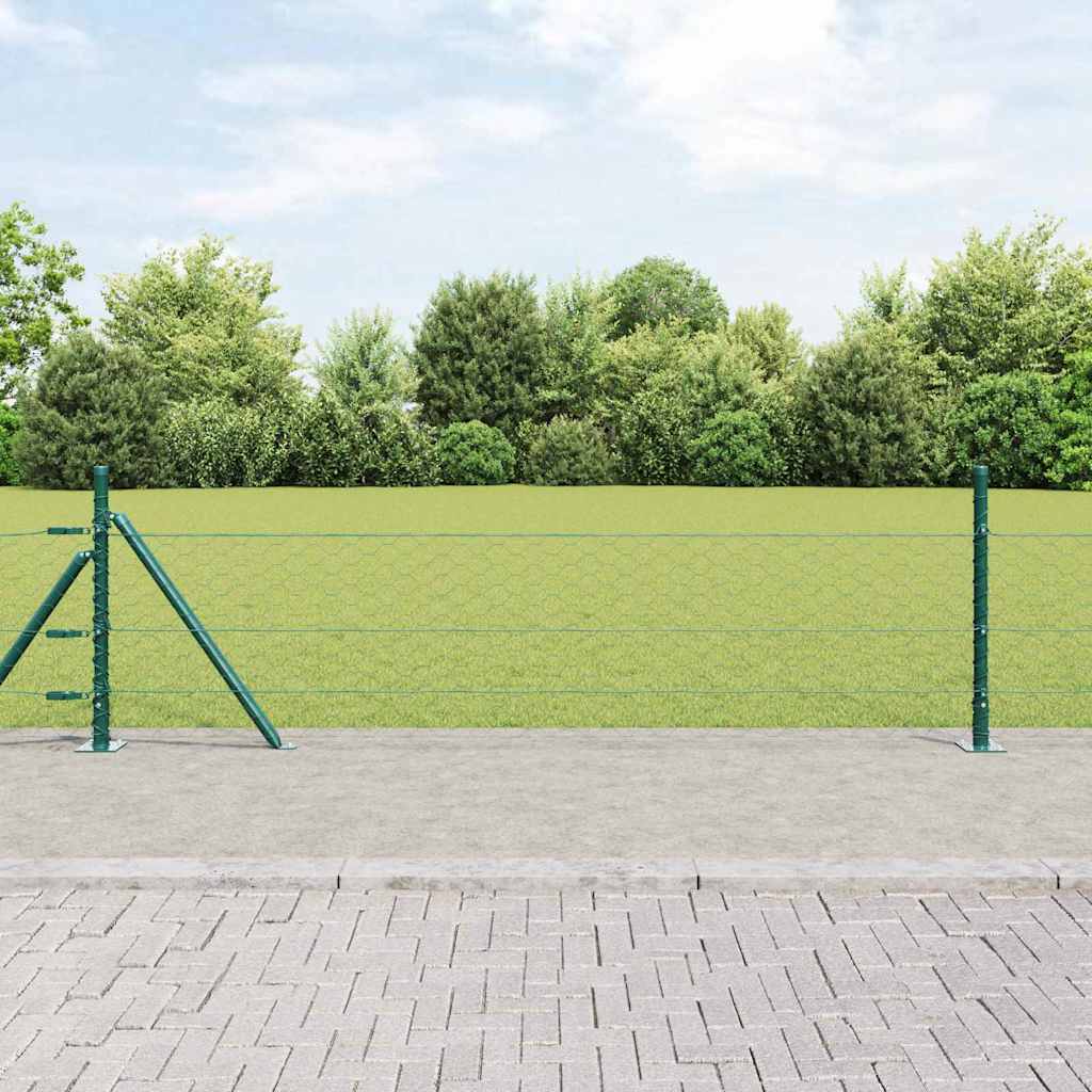Hexagon Fence Green 0.4x100 m Steel