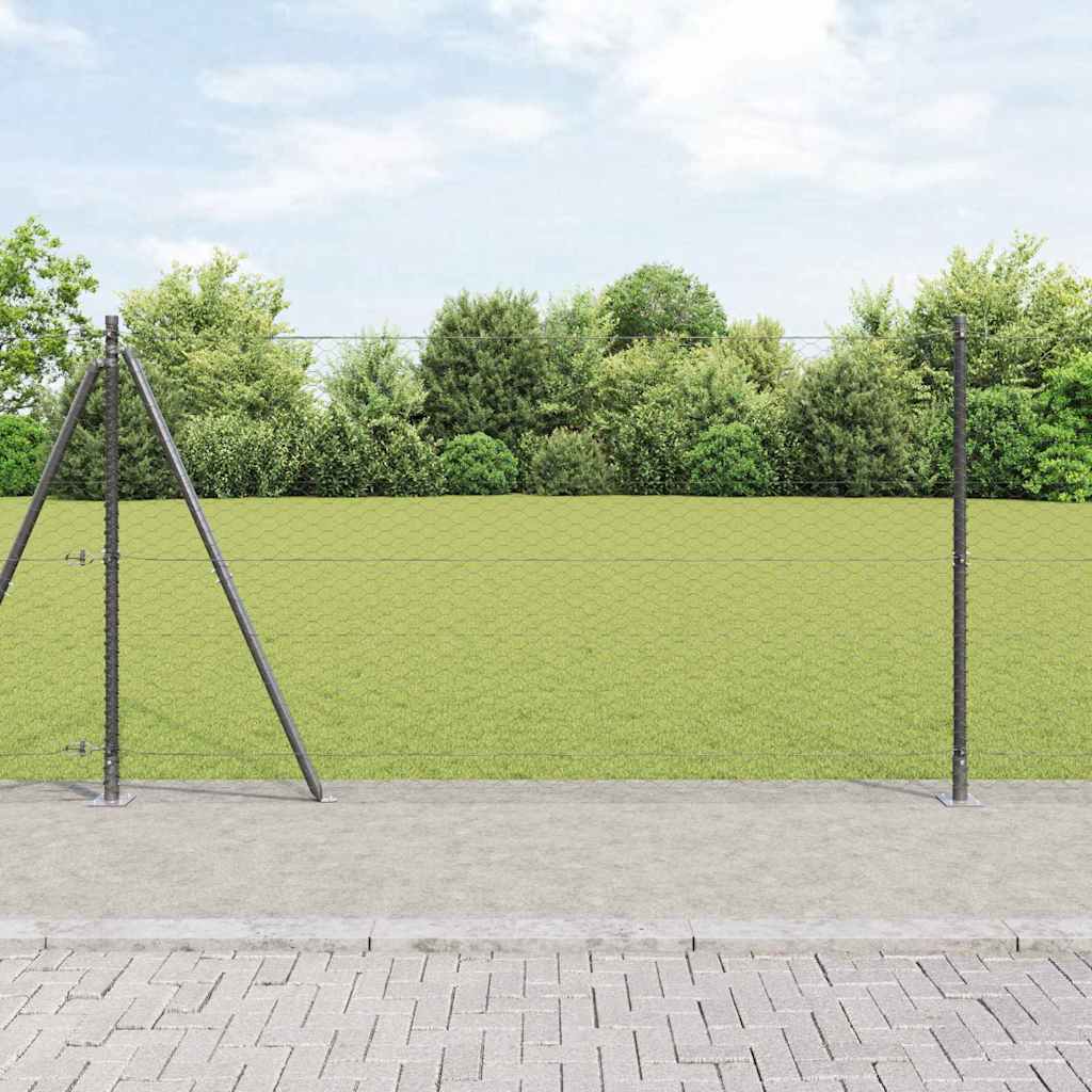 Hexagon Fence Grey 1.4x50 m Steel