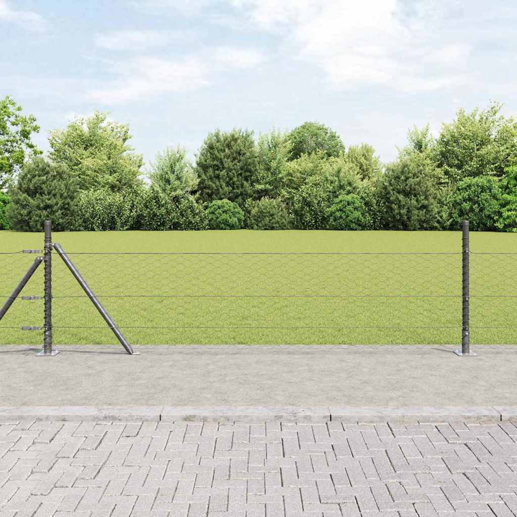 Hexagon Fence Grey 0.5x100 m Steel